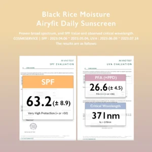 Black Rice Moisture Airyfit Daily Sunscreen SPF50+/PA++++ – mynd 6
